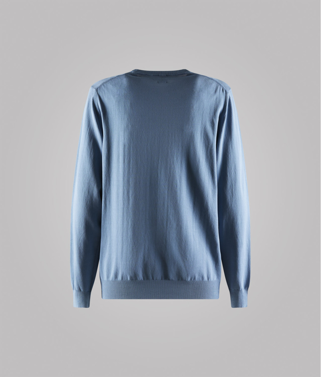 Louis Vuitton Blue Cotton and Wool Crew Neck Sweater - size S